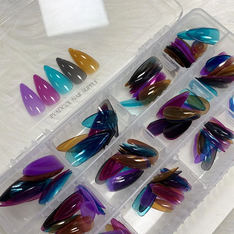 Gel X Nails Extension System Full Cover Sculpted Clear Stiletto Coffin False Nail Tips 240pcs/bag-Nail Inspo