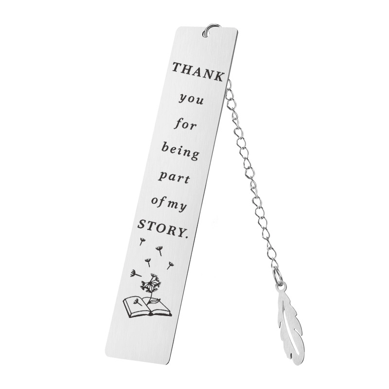 Fashion Creative Metal Stainless Steel Lettering Bookmark