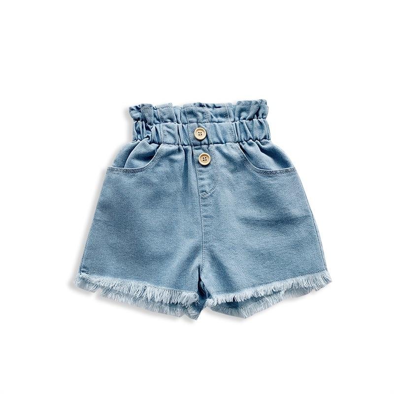 2020 Baby Summer Clothing Infant Kids 6M-5T Infant Kids Baby Girls Shorts Jeans High Waist Eastic Band Solid Ripped Hip-huggers