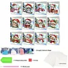 12Pcs Diamond Painting Christmas Greeting Card for Family Friends