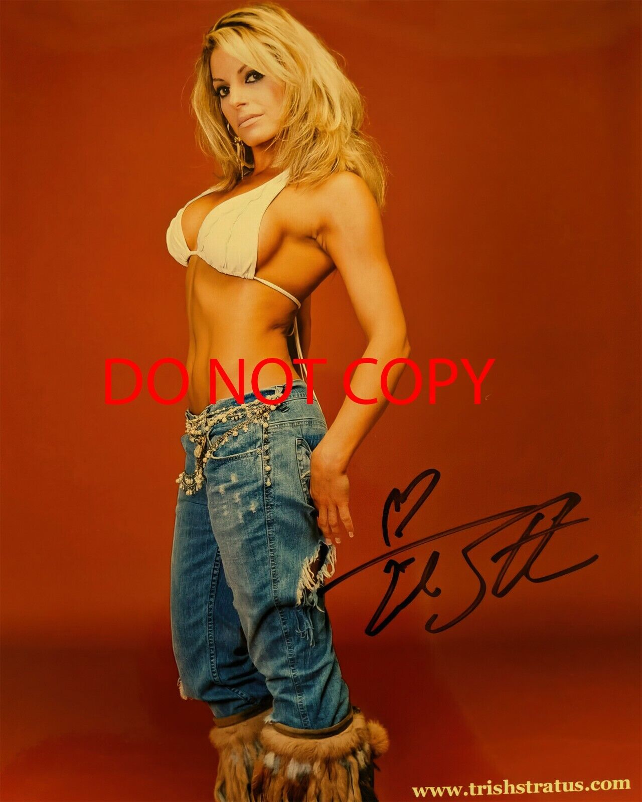 WWE - Trish Stratus - Autographed Signed 8x10 Photo Poster painting (WWE) Reprint