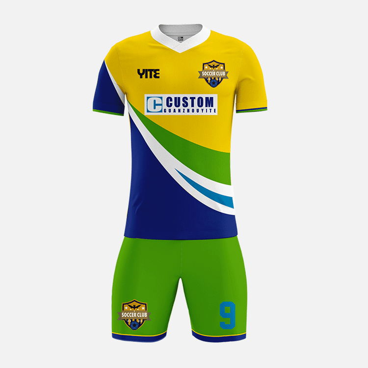 YITE | YTZQ054-Yellow And Green Soccer Uniforms