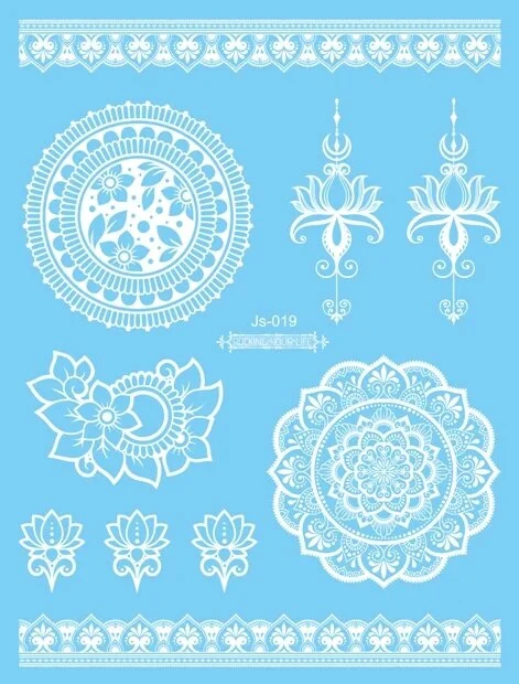 Sdrawing Creative Fake Temporary Tattoo Snowflake Star Moon Flower Butterfly Body Art Beauty Face Tattoo Makeup Sticker for Women