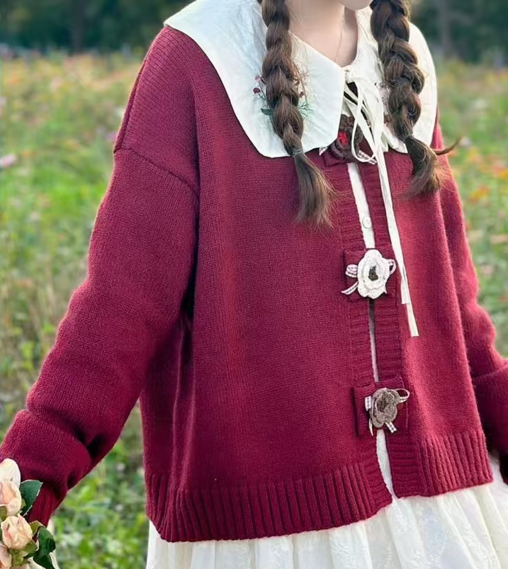 Chicfifth Sweater Women Winter Long Sleeve High Quality Autumn Vintage Top Knitted Cardigan