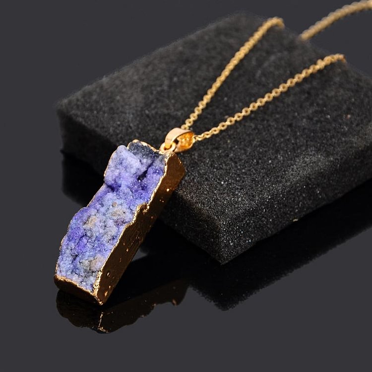 olivenorma amethyst natural crystal stone necklace