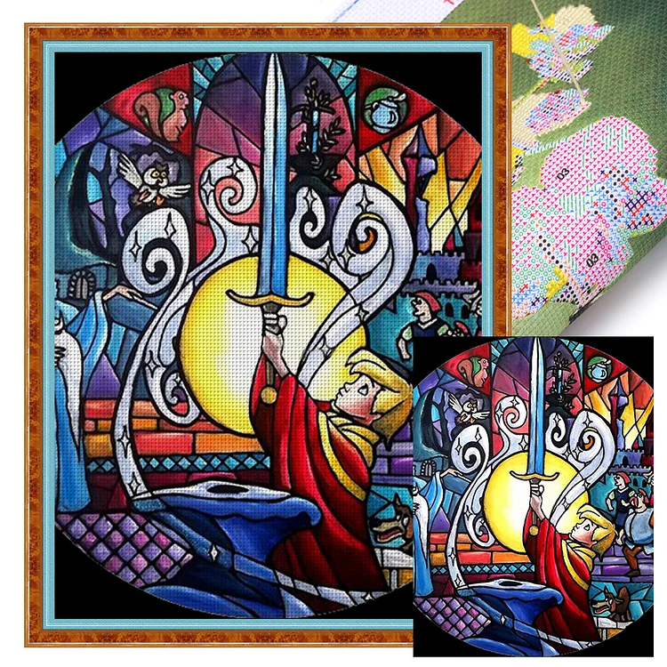 Glass Art - Disney The Sword In The Stone 11CT Stamped Cross Stitch 50*65CM