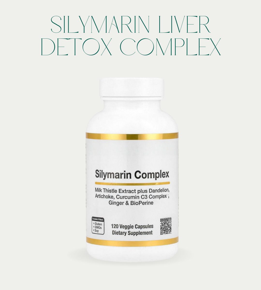 Silymarin Liver Detox Complex – Milk Thistle with Curcumin, Artichoke, Dandelion, Ginger & Black Pepper – 120 Vegan Capsules