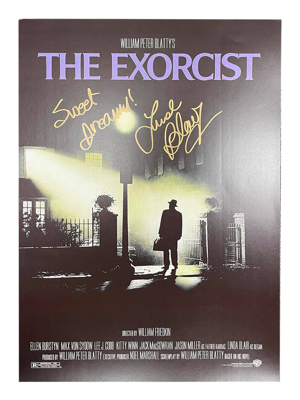 A3 The Exorcist Poster Signed by Linda Blair 100% + COA