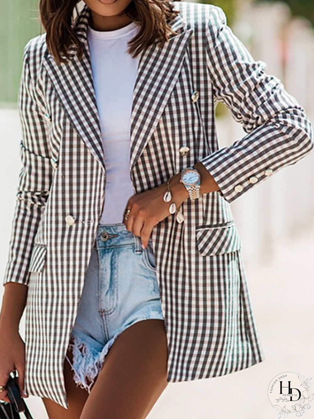 Plaid Loose Casual Blazer