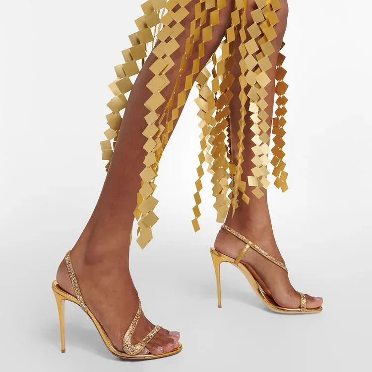 100mm Spotlight Wavy Straps Sandals  Stilettos-vocosishoes