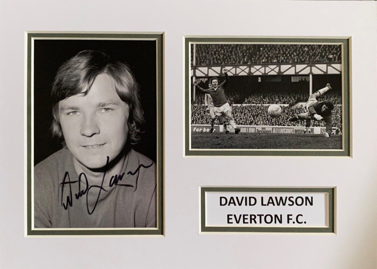 DAVID LAWSON HAND SIGNED A4 Photo Poster painting MOUNT DISPLAY EVERTON AUTOGRAPH 1