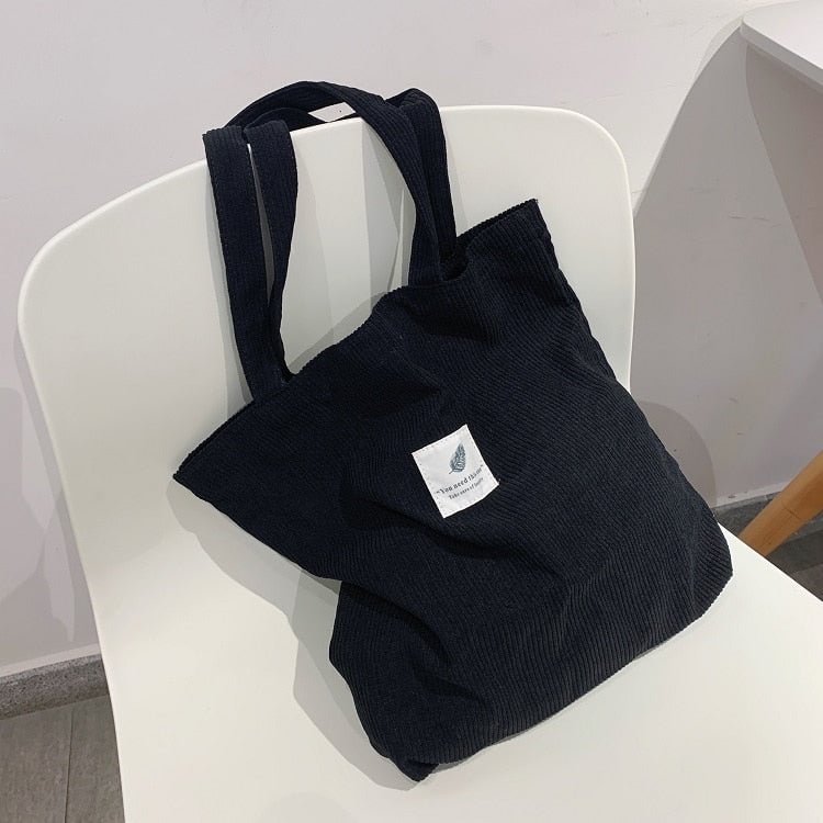 Corduroy Bag Handbags for Women Shoulder Bags Female Soft Environmental Storage Reusable Girls Small and Large Shopper Totes Bag