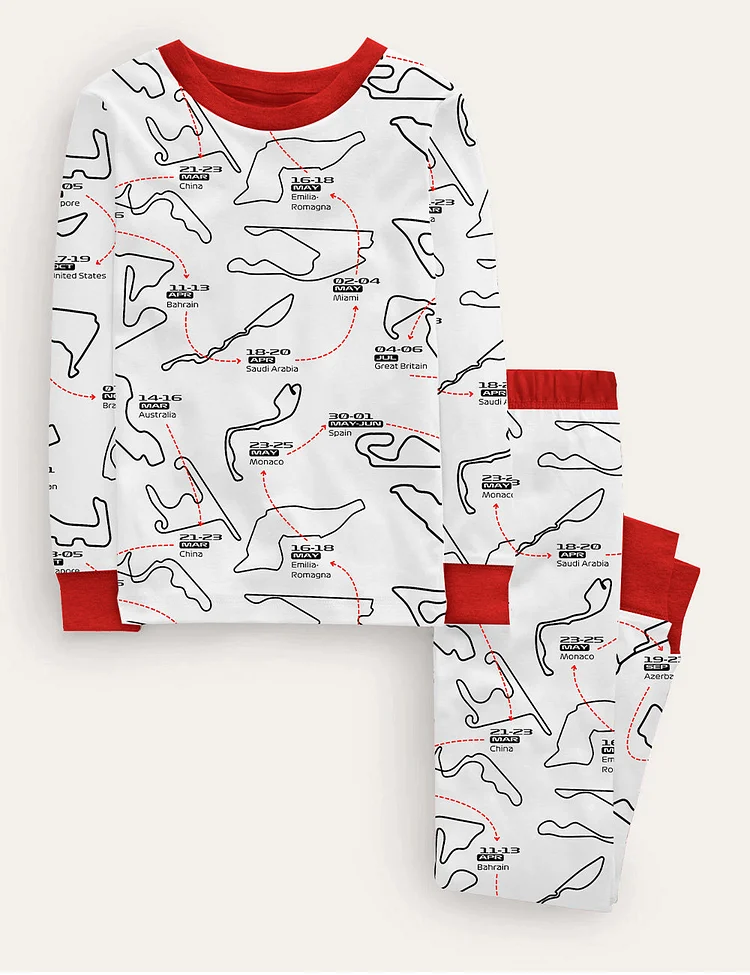 Kid's Formula One Racing F1 Pajama Set