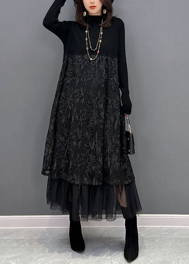 Summer Arrival Flowers Pattern Short Sleeves Tulle Patchwork Dress for Stylish Girls