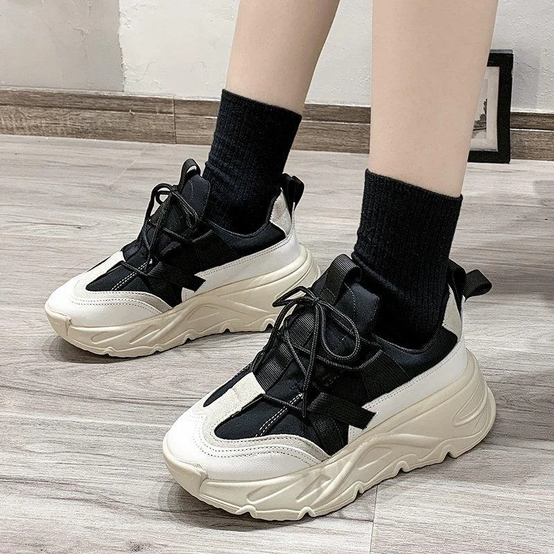 Casual Sneakers Women 2021 Summer Fashion Platform Shoes Thick Sole Sport Ladies Trainers Breathable Chunky Sneakers Women