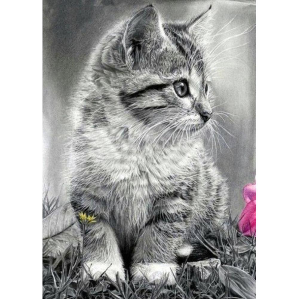 

30x40cm Round Drill Diamond Painting-Cat, 501 Original