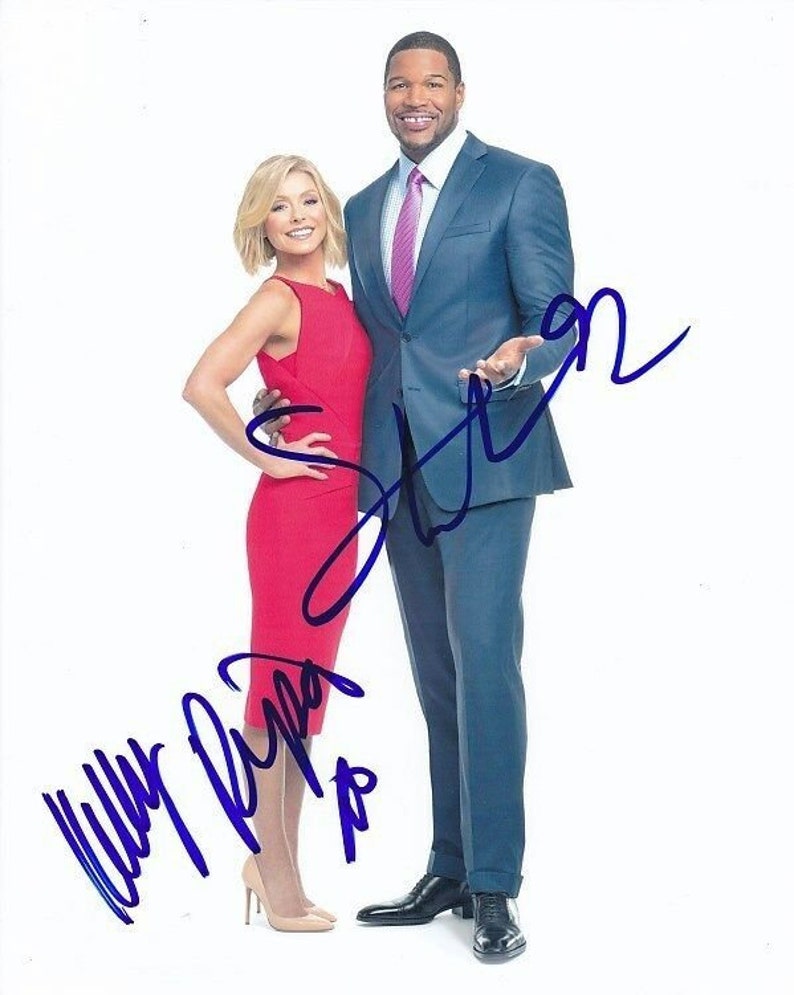 Kelly ripa and michael strahan signed autographed Photo Poster painting