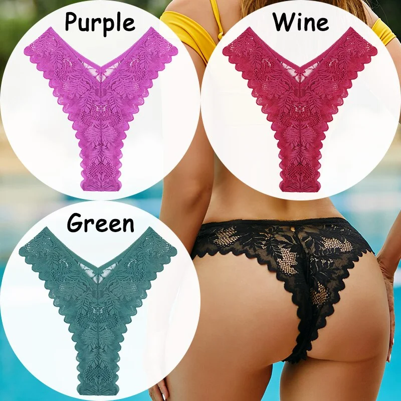 Billionm Lace Panties Women's Underwear Floral Women Panties Perspective Lingerie Brazilian Briefs V Waist Female Underpants