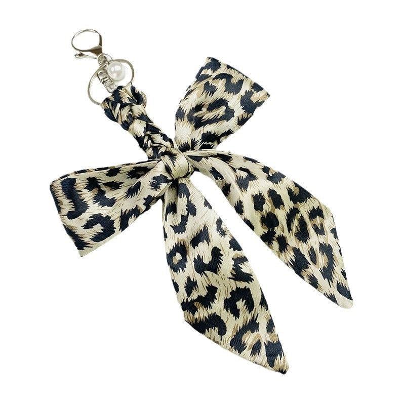 Sweet Minimalist Bow Knot Cloth Metal Unisex Bag Pendant Keychain