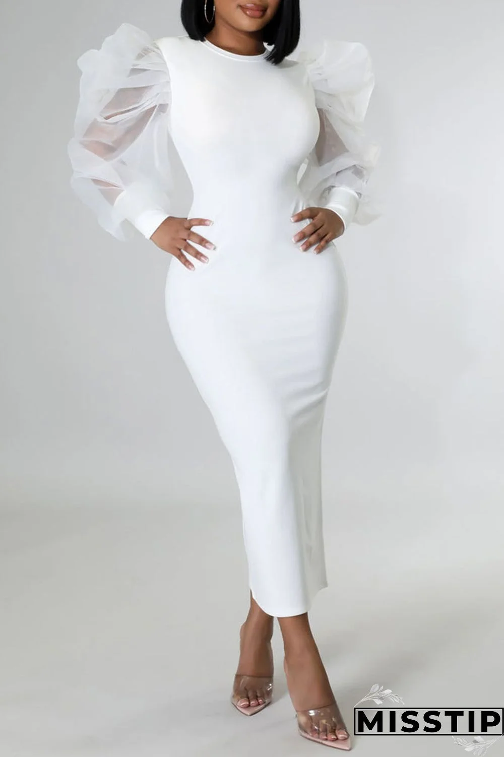 Black Fashion Casual Solid Patchwork O Neck Long Sleeve Dresses