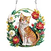 DIY Orange Cat Flower Diamond Painting Wreath （Single Sided)