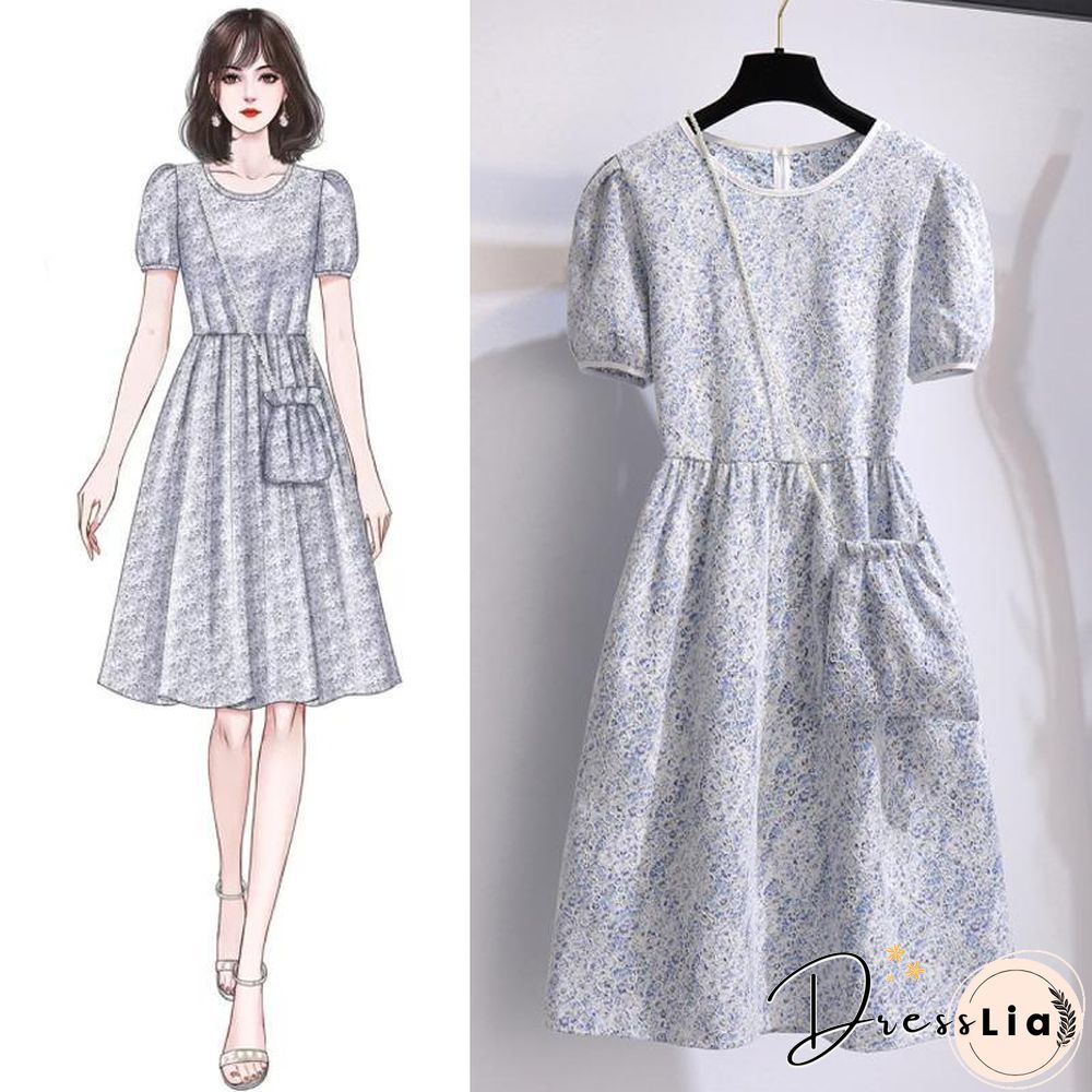 Floral Puff Sleeve Mini Dress P11974