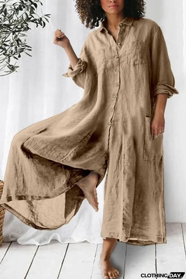 Minimalist Cotton & Linen Two Piece Set