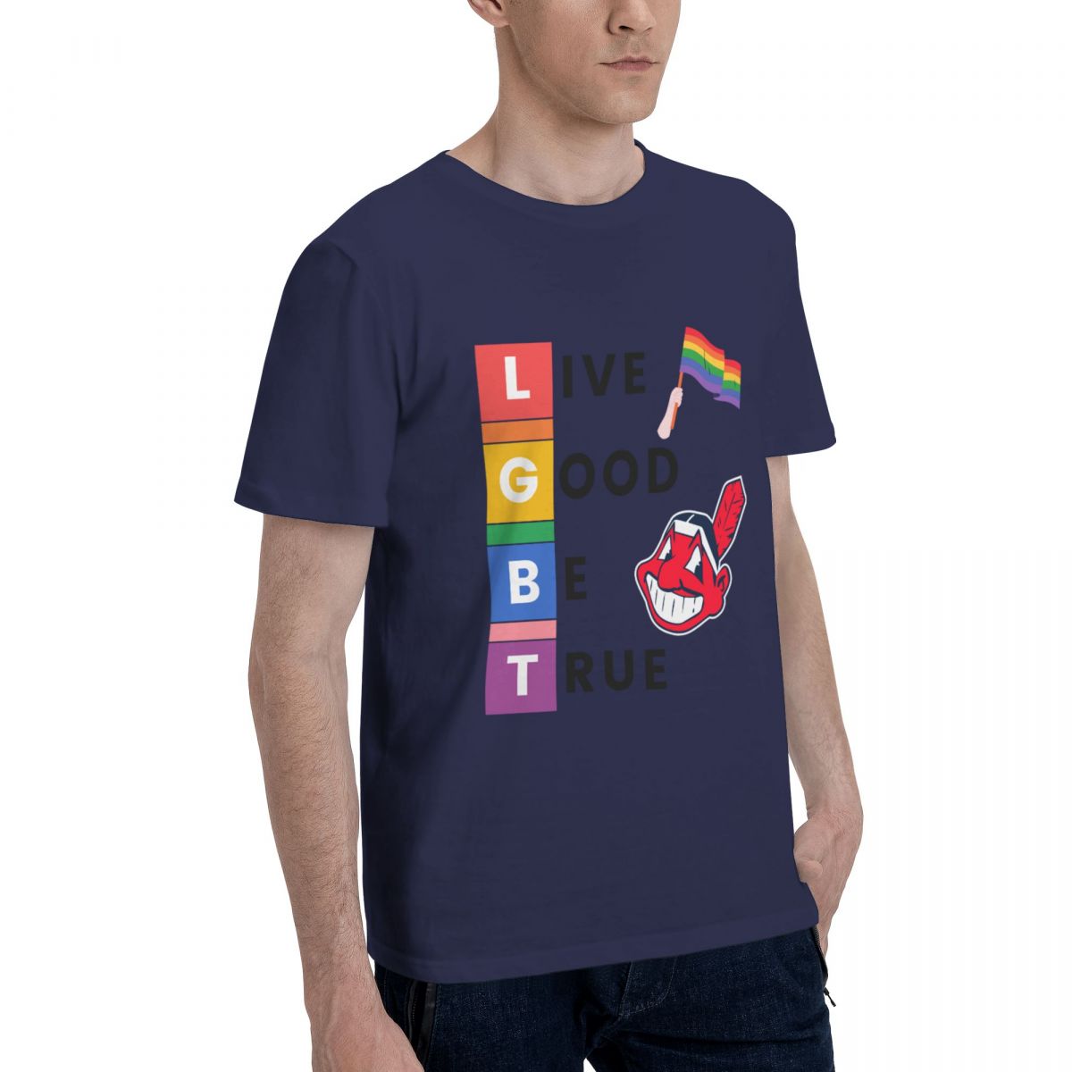 Cleveland Guardians LGBT Pride Cotton T-Shirt Men's