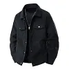 Men's Corduroy Trucker Jacket Vintage Casual Lapel Collar Workwear Coat by Inlyline