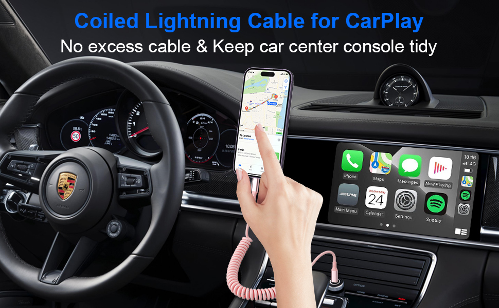 apple carplay cable pink