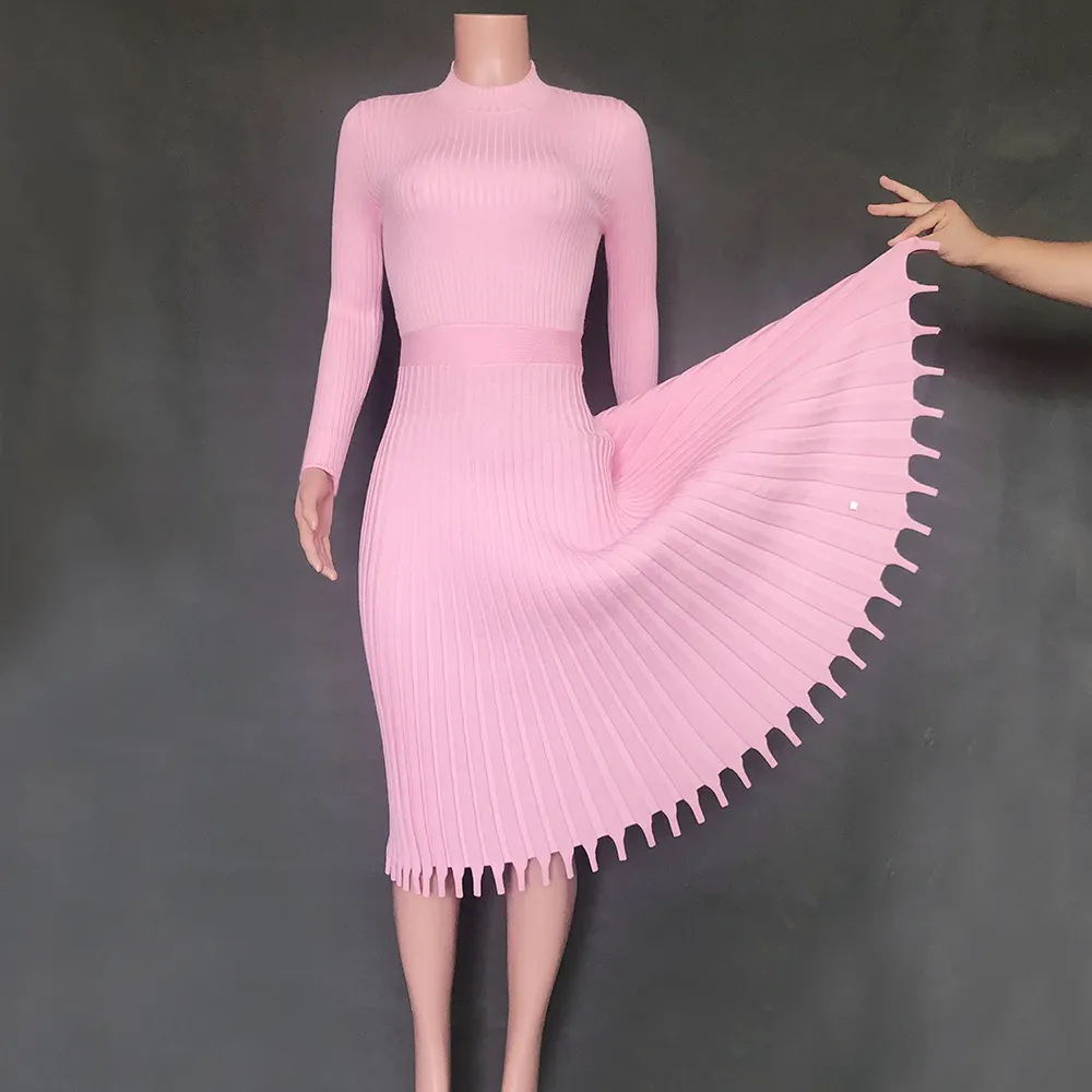 Brownm Brownm Autumn And Winter Hot New Fashion Women's Clothing Long Sweater Knitted Pure Color Bajamas Dress