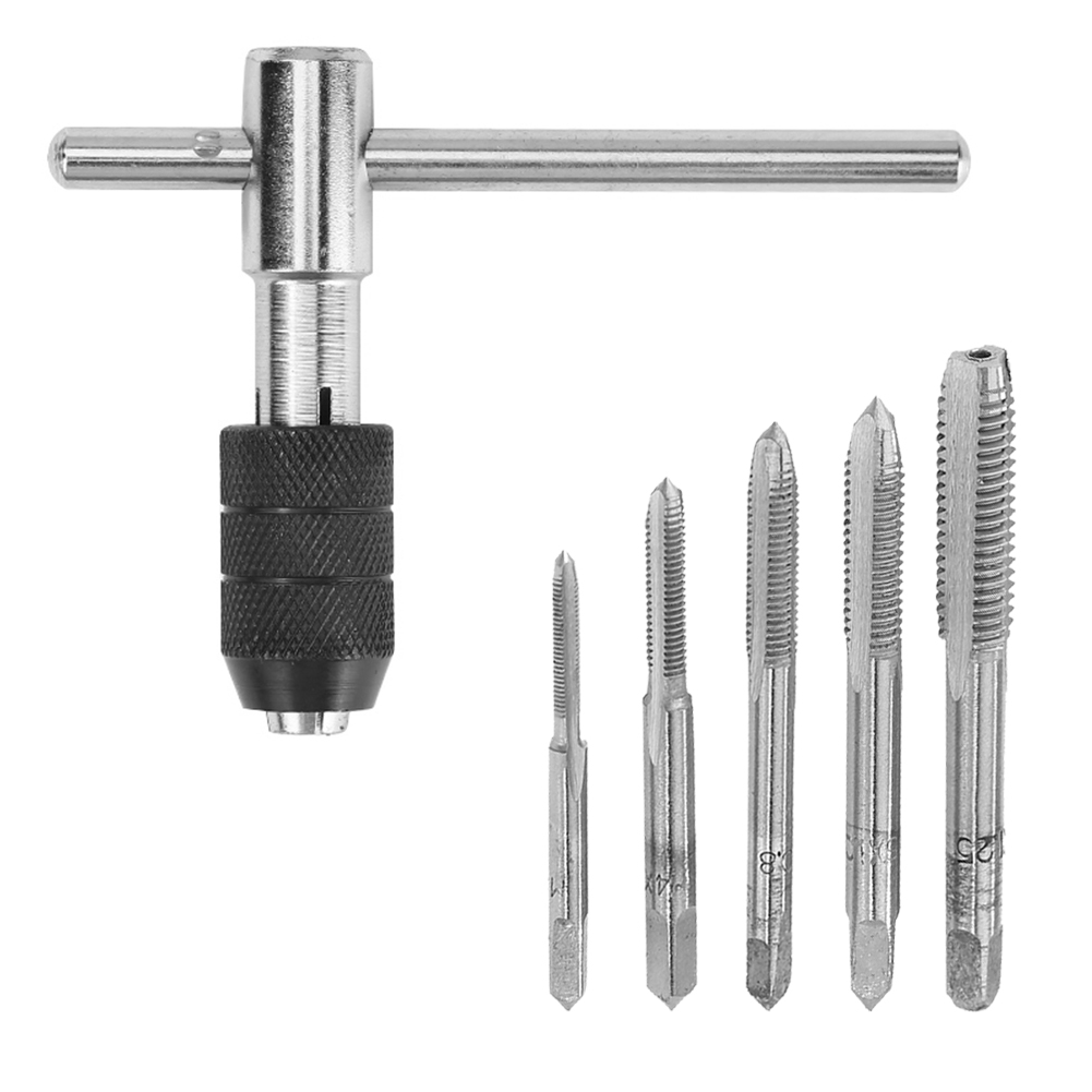 

6pcs Screw Tap Wrench Set M6-M12 Adjustable T-Shaped Ratchet Thread Wrench, 501 Original