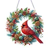 Diamond Painting Cardinal Wreath Hanging Sign for Wall Door Decor