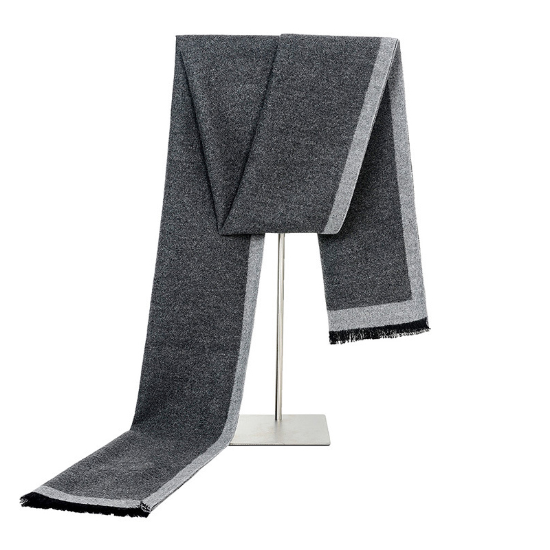 Solid Striped Print Thermal Scarf