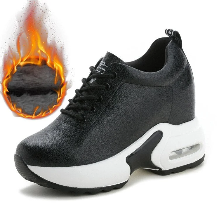 Fujin Wedge Heel Platform Dad Shoes Chunky Sneakers Air Mesh Breathable Women Sneakers Pumps Summer Shoes Soft Leather Shoes