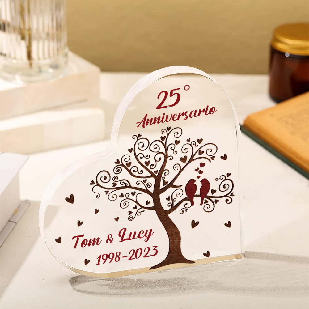 Albero della vita-Deco acrilico per coppia 2 nomi personalizzabili