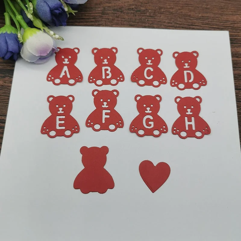 Little bear Background Flower Cutting Dies Stencils For DIY Scrapbooking Decorative Embossing Handcraft Die Cutting Template