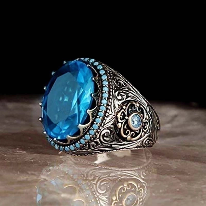 Fashion Geometric Alloy Artificial Gemstones Men’s Rings