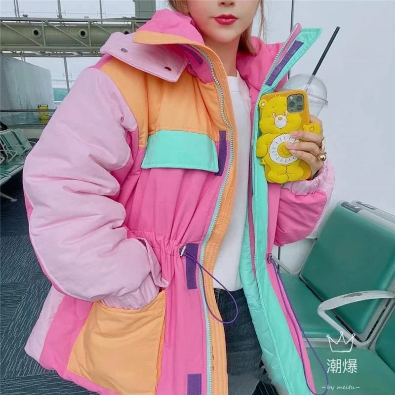 Chic Korean Style Sweet Winter Thick Coat Elegant Fashion Termperament Loose Oversize All-match Jackets Winter Fashion
