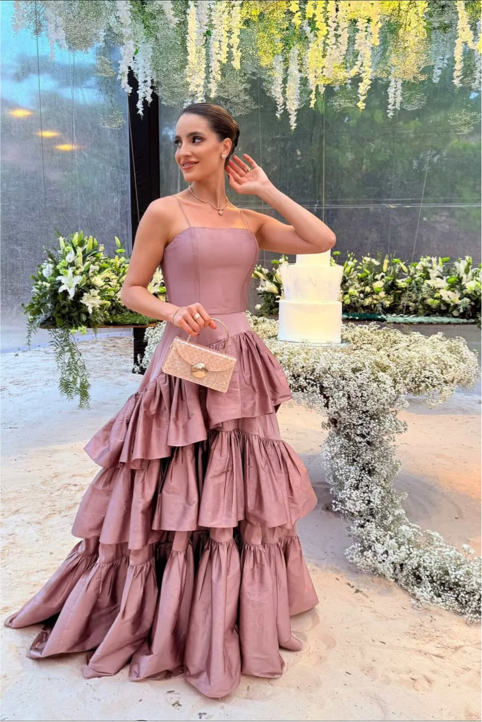 Square Neck Spaghetti Straps Sleeveless Long A-Line Prom Dress With Ruffles And Pleated | YQ0087 Wellcucu