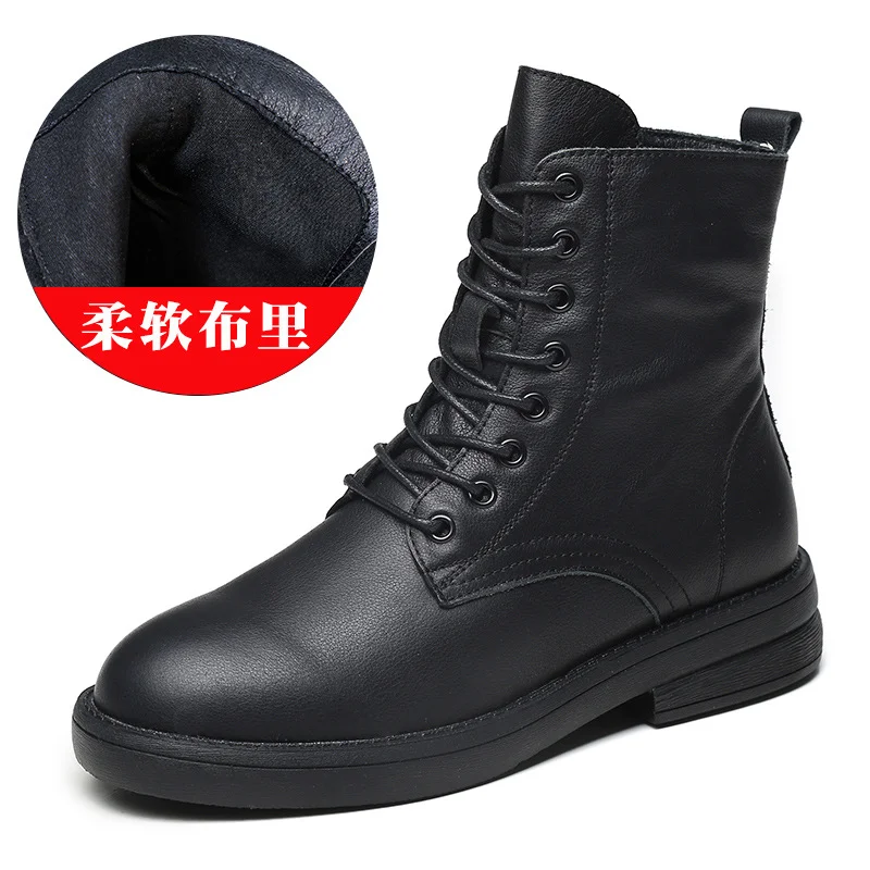 Yyvonne Leather Martin Boots Girl Retro Style British Style