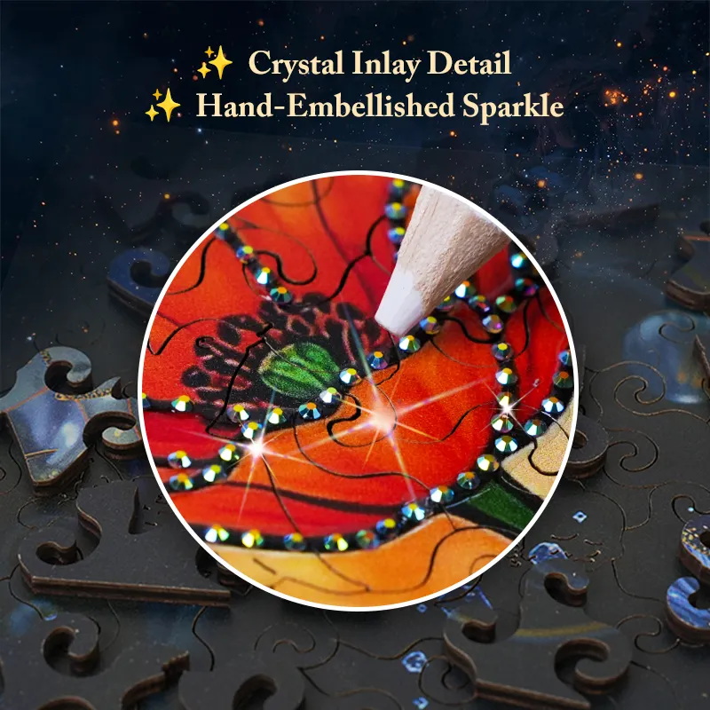 Hummingbird Paradise Crystal Wooden Puzzle
