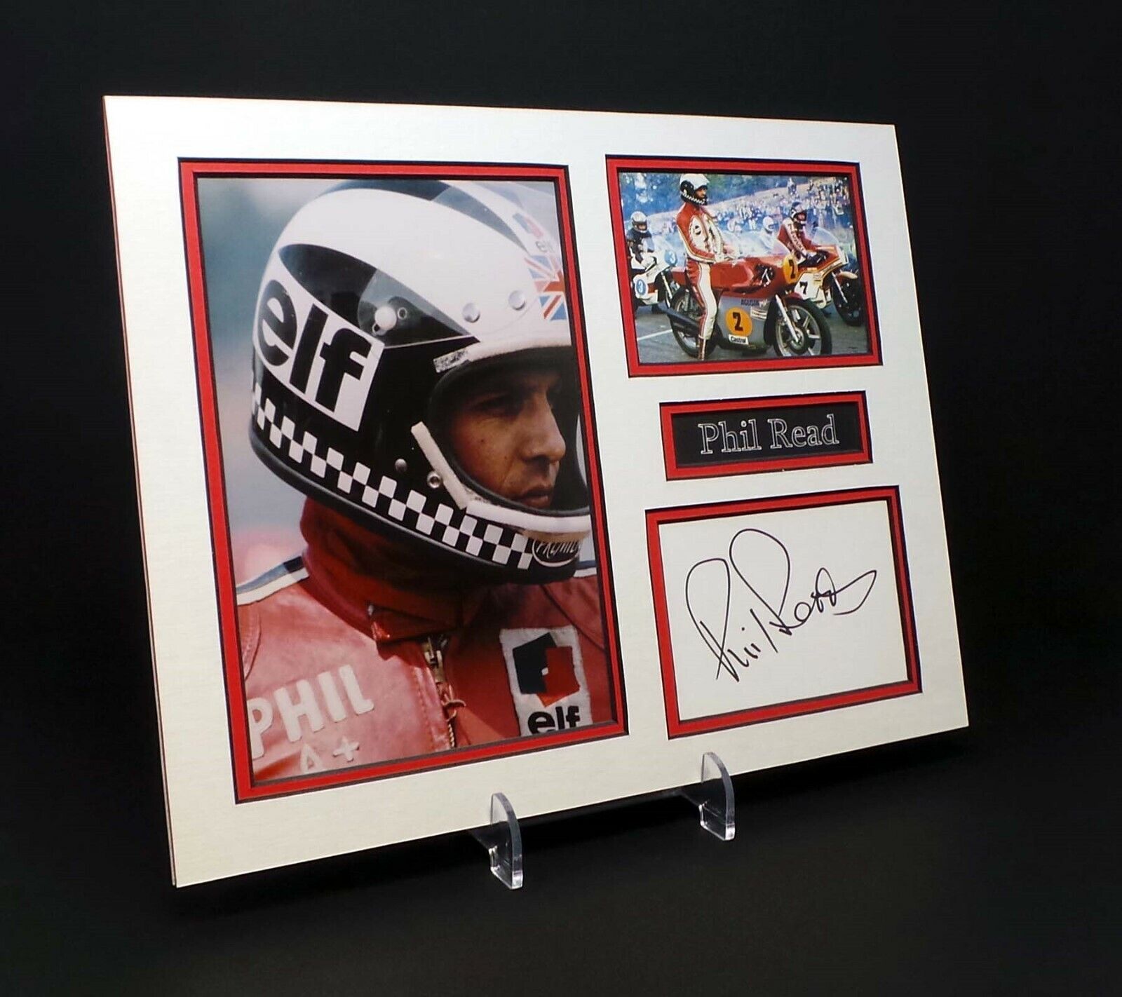 Phil READ Signed Mounted Photo Poster painting Display AFTAL Grand Prix Motorcycle Road Racer