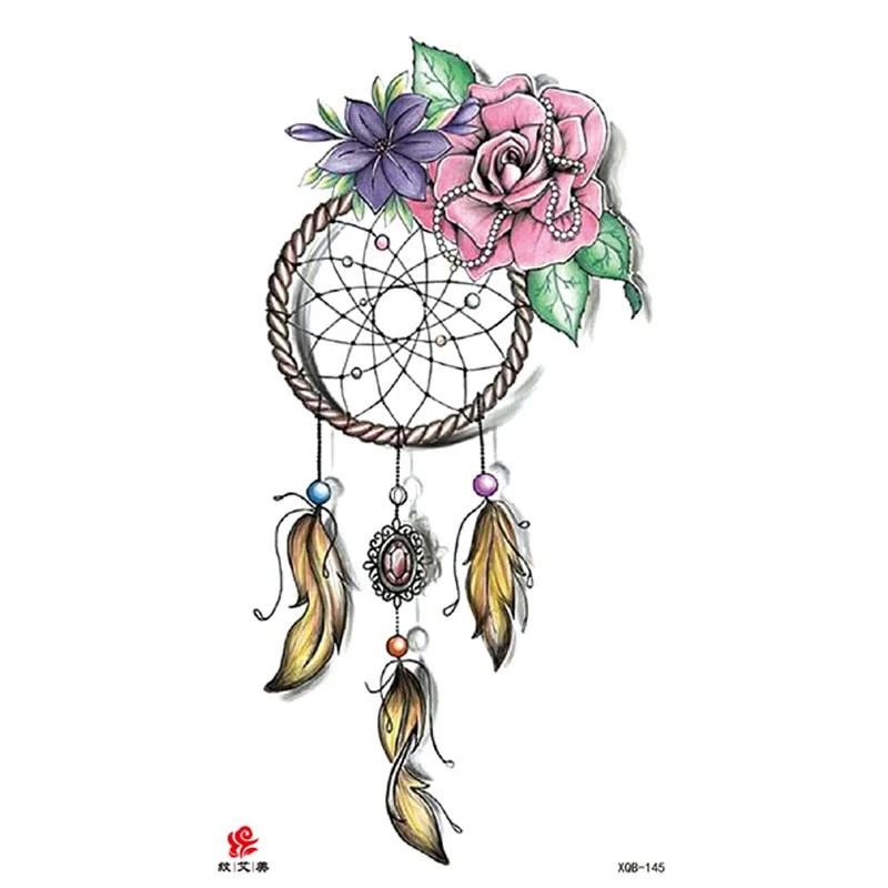 Animal Tiger dragonTemporary Tattoos Fox Wolf Eagle Fake Tatto Sticker Owl Flower Tatoo Body Armbands Men tatuajes temporales