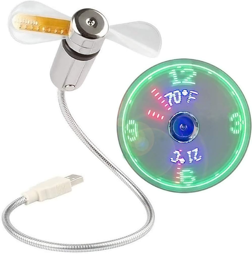 USB Fan with Real Time Clock and Temperature Display