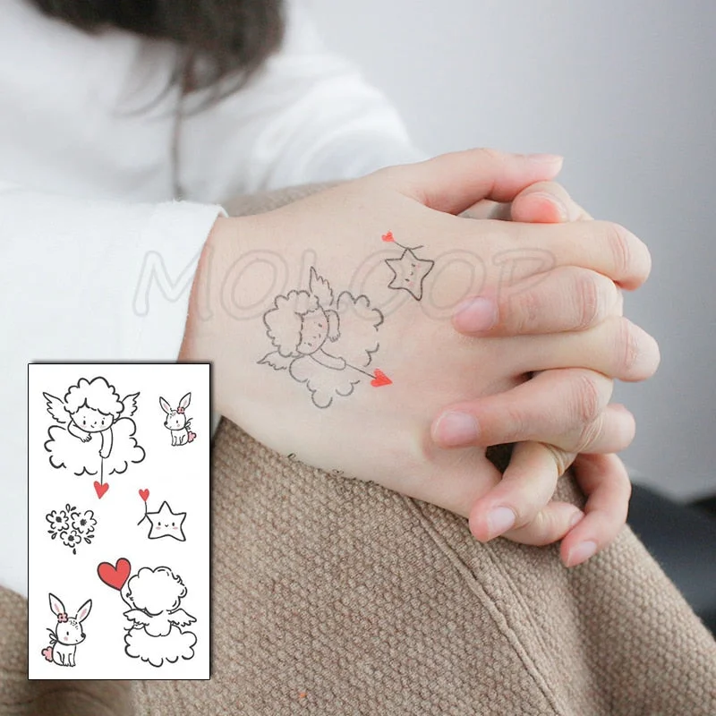 Holding Hands In Love Stickers Hand Heart Tattoo Body Art Makeup Waterproof Temporary Women and Men Fake Tatoo