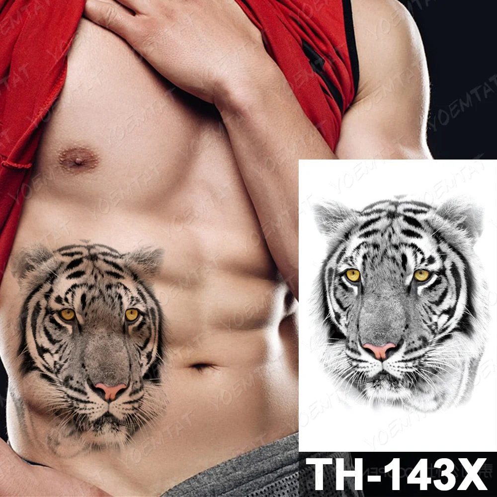 Forest Shadow Wolf Temporary Tattoo Sticker For Men Women Owl Lion Waterproof Fake Henna Tiger Animal Body Art Tatoo Decal