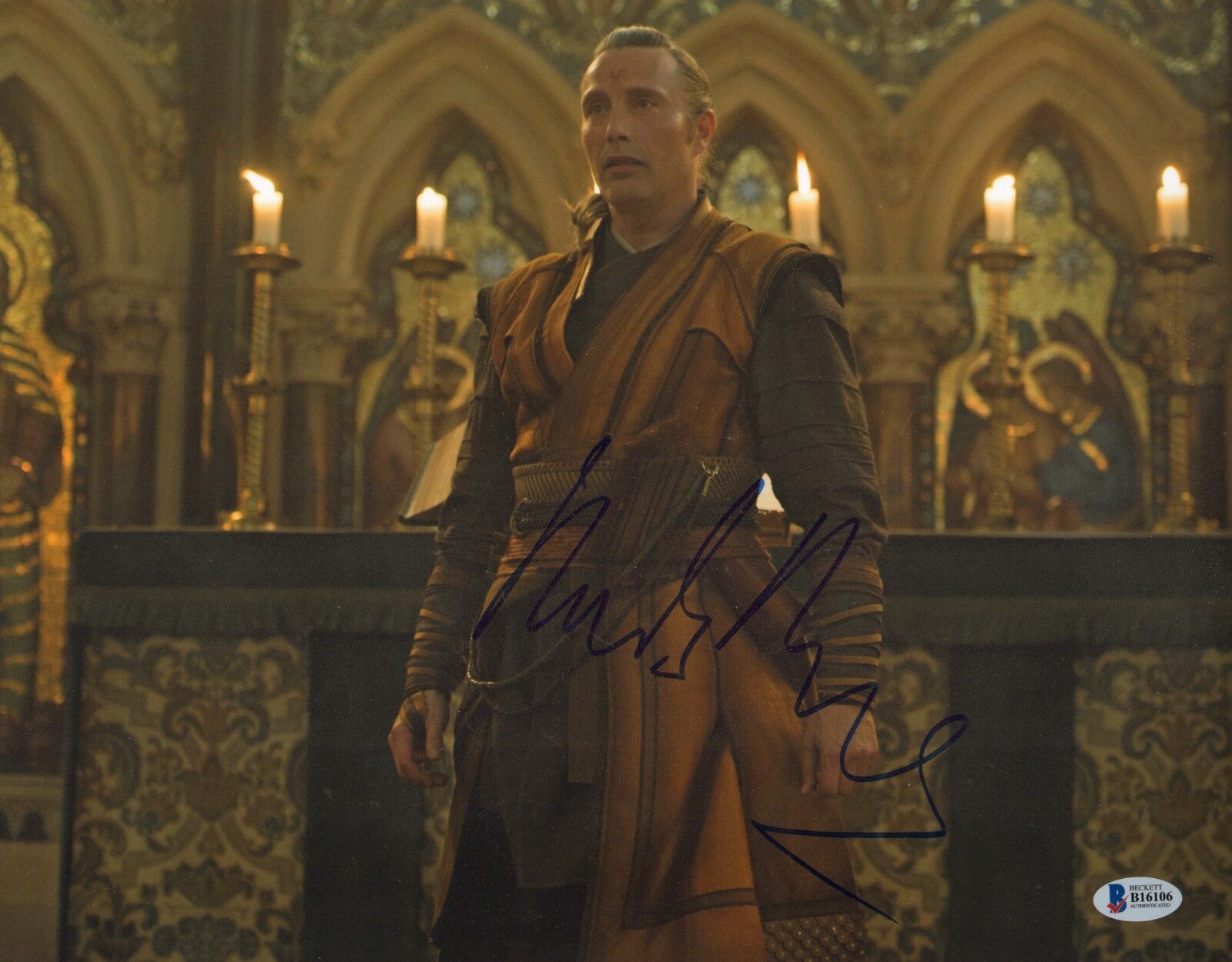 Mads Mikkelsen Signed 11x14 Photo Poster painting BAS Beckett COA Doctor Strange Kaecilius Movie