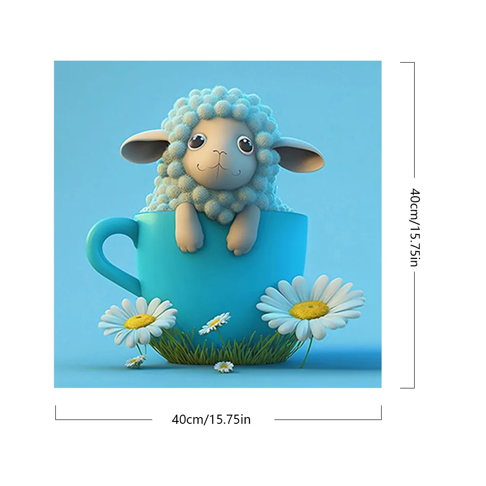 DIY Paint By Number 40*40cm - Sheep In A Cup
