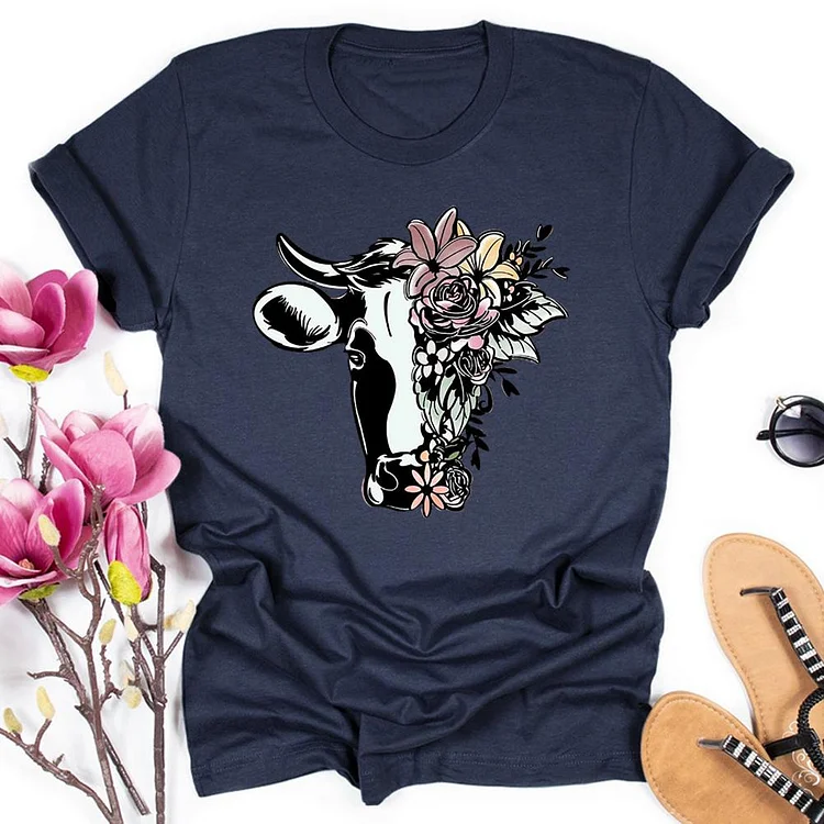 Cow Round Neck T-shirt